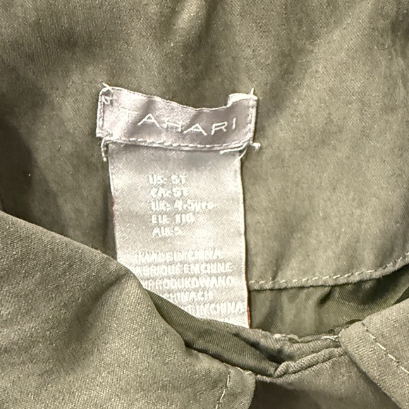 Tahari Kids Olive Pea Coat with Animal Print Hood - Picture 2 of 2